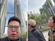 Imitator Trump dari China Berkunjung ke Menara Kembar Petronas Kuala Lumpur