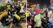 Wanita Tunggang Motosikal Lawan Arus Elak Sekatan JPJ di Kuala Lumpur