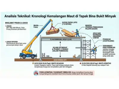 DOSH Pulau Pinang Kenakan Notis Larangan di Tapak Pembinaan Bukit Minyak Selepas Kemalangan Maut