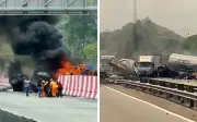Pemandu Lori Maut Dalam Kemalangan Dua Lori Tangki Di Kulai, Trafik Sesak 8km