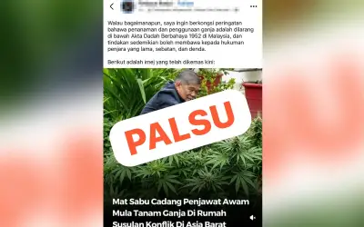 Pejabat Menteri Fail Laporan MCMC Berkenaan Imej Palsu Galak Tanam Ganja