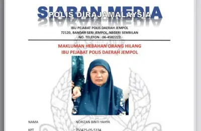 Polis Negeri Sembilan Lancar Operasi Cari Wanita 50 Tahun Hilang di Bahau