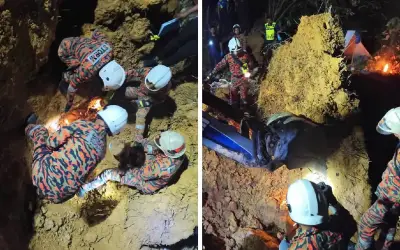 Dua lelaki tertimbus hidup-hidup akibat runtuhan tebing di Jeli