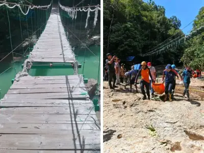 Dua pelancong Austria maut jambatan gantung runtuh di air terjun Indonesia
