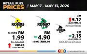 Diesel dan RON95 Tanpa Subsidi Naik 5 Sen di Semenanjung