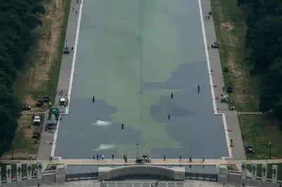 Cat kolam Lincoln Memorial mula mengelupas selepas dua minggu dikecat