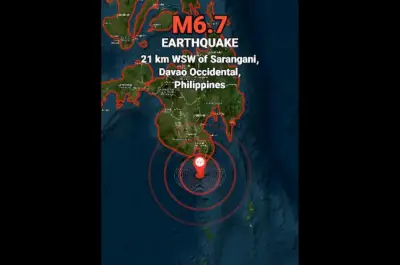 Gempa 6.7 magnitud gegar perairan Sarangani, Filipina selatan