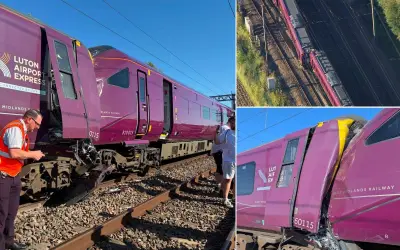 Perkhidmatan Kecemasan Bergegas ke Perlanggaran Dua Kereta Api di Bedford, UK