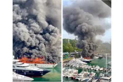 Yacht mewah terbakar di marina Sentosa Cove Singapura