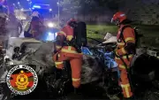 Kemalangan DUKE: Dua mahasiswa maut terbakar dalam BMW, seorang terselamat