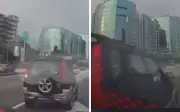 Polis buru pemandu Perodua Kembara lari selepas langgar kereta dan motosikal di Lebuhraya Persekutuan