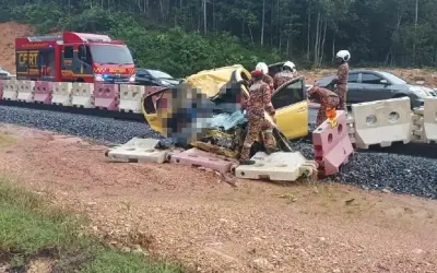 3 Maut Termasuk Kanak-Kanak, Myvi Bertembung Lori Diesel