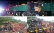 Tiga maut lori muat ayam rempuh treler di Tanah Merah
