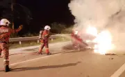 Wanita rentung tersepit dalam kereta terbakar di Selangau